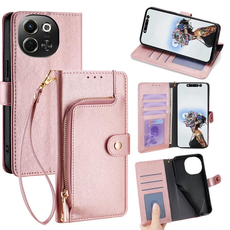 Zipper Bag Leather Phone Case, For Tecno Pova Slim 5G / Spark Slim 4G, For Tecno Pova 7 Pro, For Tecno Spark 40 Pro+ 4G, For Tecno Spark 40 Pro 4G, For Tecno Camon 40 Premier 5G, For Tecno Spark 30 4G, For Tecno Pova 6 Neo 5G, For Tecno Spark 30C 4G   ...