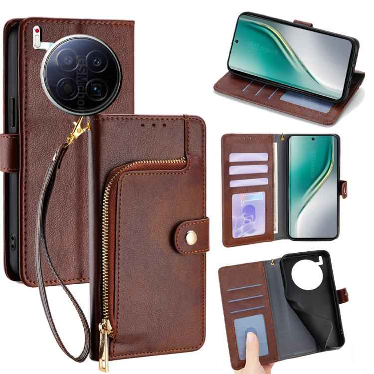 Zipper Bag Leather Phone Case, For Tecno Pova Slim 5G / Spark Slim 4G, For Tecno Pova 7 Pro, For Tecno Spark 40 Pro+ 4G, For Tecno Spark 40 Pro 4G, For Tecno Camon 40 Premier 5G, For Tecno Spark 30 4G, For Tecno Pova 6 Neo 5G, For Tecno Spark 30C 4G   ...