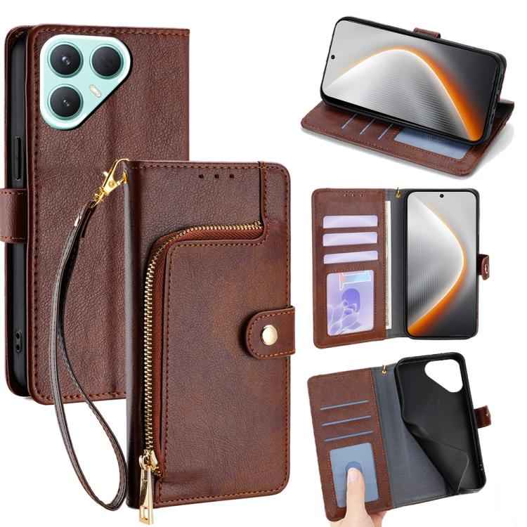 Zipper Bag Leather Phone Case, For Tecno Pova Slim 5G / Spark Slim 4G, For Tecno Pova 7 Pro, For Tecno Spark 40 Pro+ 4G, For Tecno Spark 40 Pro 4G, For Tecno Camon 40 Premier 5G, For Tecno Spark 30 4G, For Tecno Pova 6 Neo 5G, For Tecno Spark 30C 4G   ...