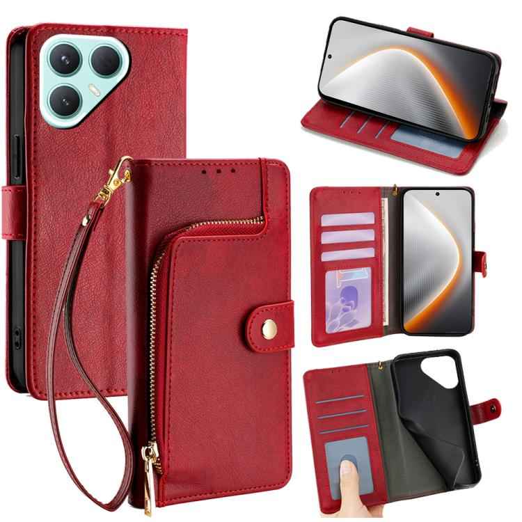 Zipper Bag Leather Phone Case, For Tecno Pova Slim 5G / Spark Slim 4G, For Tecno Pova 7 Pro, For Tecno Spark 40 Pro+ 4G, For Tecno Spark 40 Pro 4G, For Tecno Camon 40 Premier 5G, For Tecno Spark 30 4G, For Tecno Pova 6 Neo 5G, For Tecno Spark 30C 4G   ...