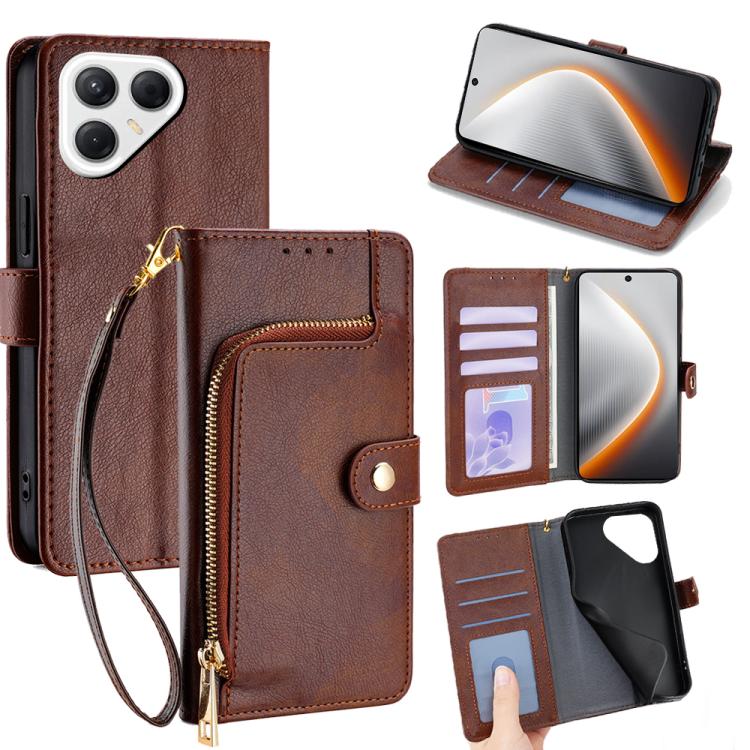 Zipper Bag Leather Phone Case, For Tecno Pova Slim 5G / Spark Slim 4G, For Tecno Pova 7 Pro, For Tecno Pova 7 5G, For Tecno Spark 40 Pro+ 4G, For Tecno Spark 40 Pro 4G, For Tecno Camon 40 Premier 5G, For Tecno Spark 30 4G, For Tecno Pova 6 Neo 5G      ...