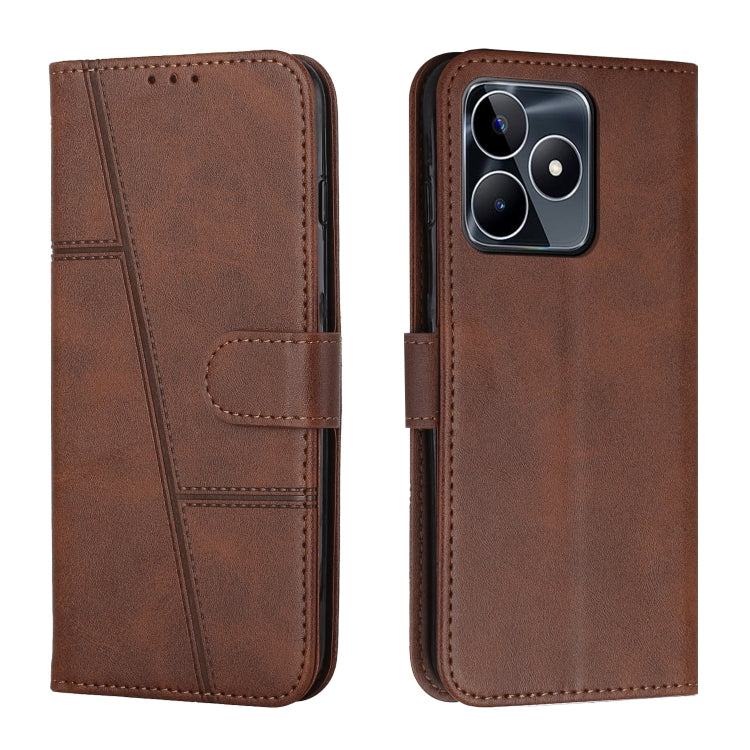Stitching Calf Texture Buckle Leather Phone Case, For Realme 12+, For Realme 12 Pro+, For Realme C67 4G Global, For Realme 11 4G, For Realme 11 5G, For Realme C53/Narzo N53, For Realme 11, For Realme 11 Pro/11 Pro+