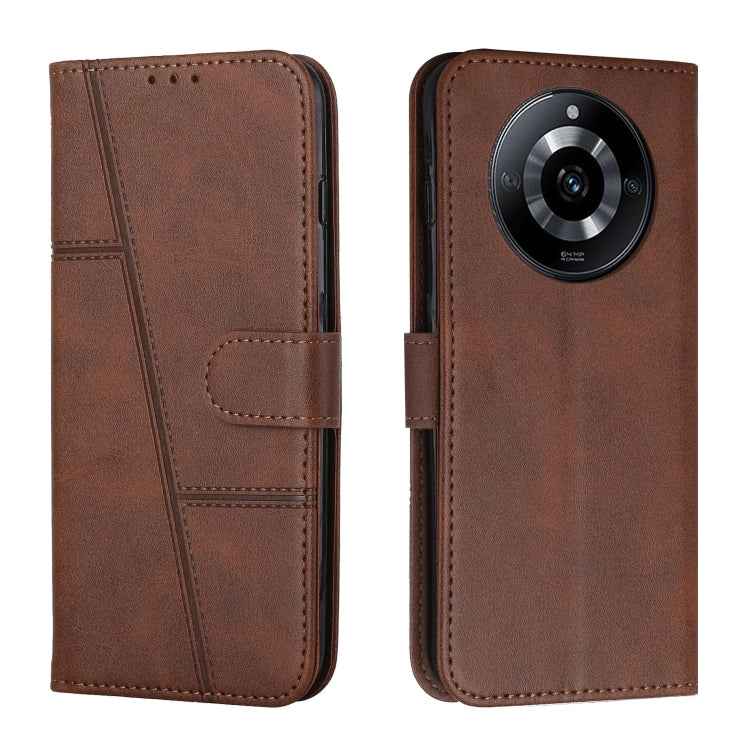 Stitching Calf Texture Buckle Leather Phone Case, For Realme 11, For Realme 11 Pro/11 Pro+, For Realme C65 4G, For Realme 9i 5G/V20 5G/V30t/V30, For Realme C55
