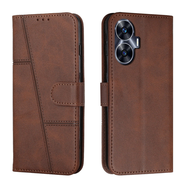 Stitching Calf Texture Buckle Leather Phone Case, For Realme 11, For Realme 11 Pro/11 Pro+, For Realme C65 4G, For Realme 9i 5G/V20 5G/V30t/V30, For Realme C55
