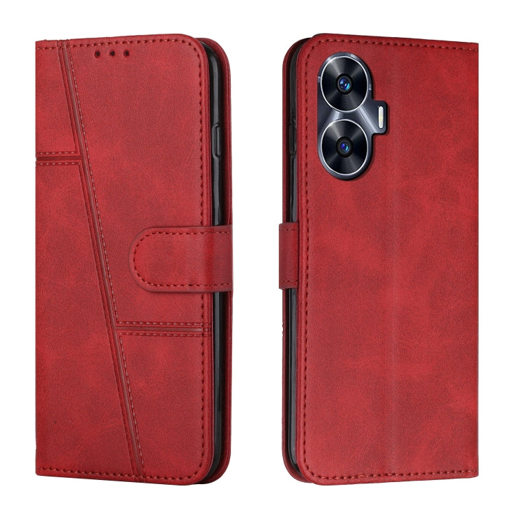Stitching Calf Texture Buckle Leather Phone Case, For Realme 11, For Realme 11 Pro/11 Pro+, For Realme C65 4G, For Realme 9i 5G/V20 5G/V30t/V30, For Realme C55