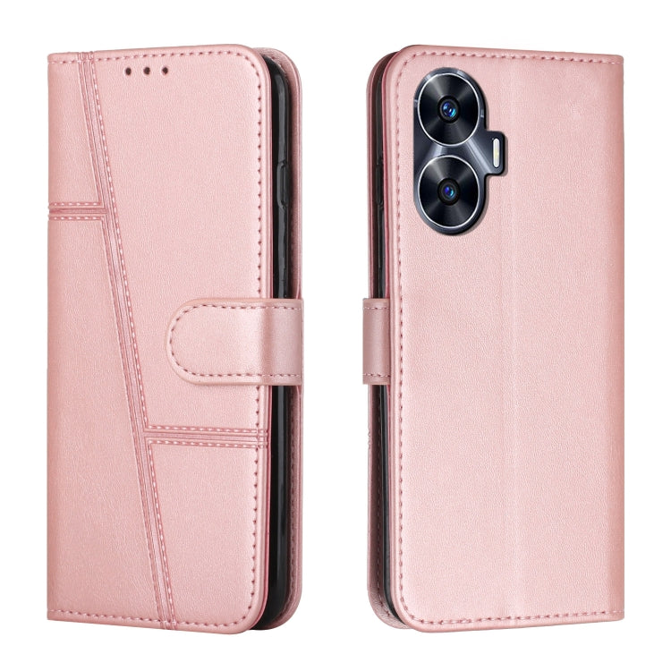 Stitching Calf Texture Buckle Leather Phone Case, For Realme 11, For Realme 11 Pro/11 Pro+, For Realme C65 4G, For Realme 9i 5G/V20 5G/V30t/V30, For Realme C55