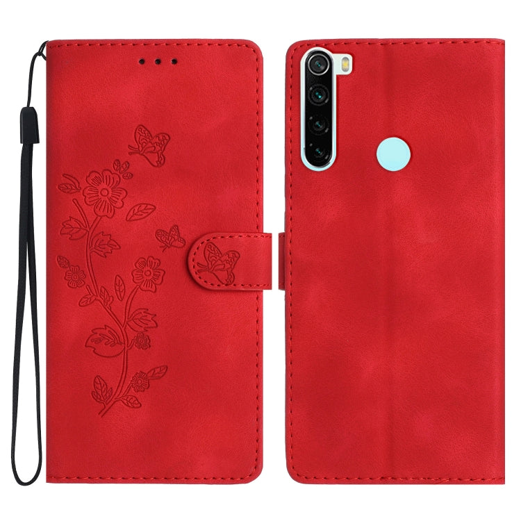Flower Butterfly Embossing Pattern Leather Phone Case, For Xiaomi Redmi Note 8T