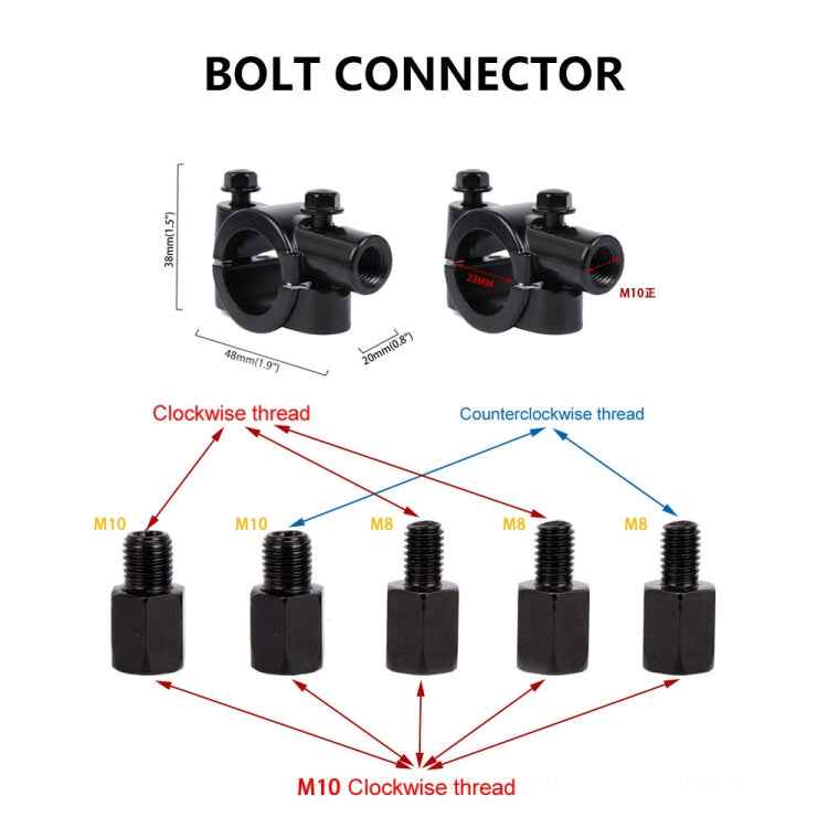 For Motorcycle / Electric Vehicle / UTV / ATV ZF001-176 Universal Rearview Mirror Reversing Mirror Reflective Mirror, ZF001-176