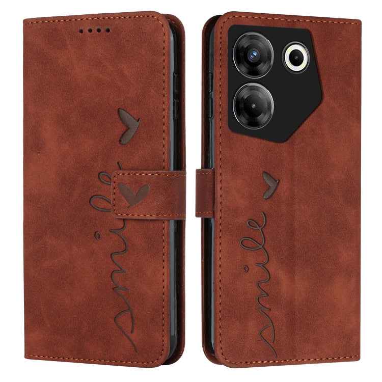Skin Feel Heart Pattern Leather Phone Case, For Tecno Pova Neo 3, For Tecno Camon 20 Premier, For Tecno Camon 20 Pro 5G, For Tecno Pova 5 4G, For Tecno Camon 20/Camon 20 Pro 4G