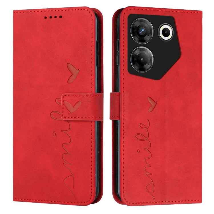 Skin Feel Heart Pattern Leather Phone Case, For Tecno Pova Neo 3, For Tecno Camon 20 Premier, For Tecno Camon 20 Pro 5G, For Tecno Pova 5 4G, For Tecno Camon 20/Camon 20 Pro 4G