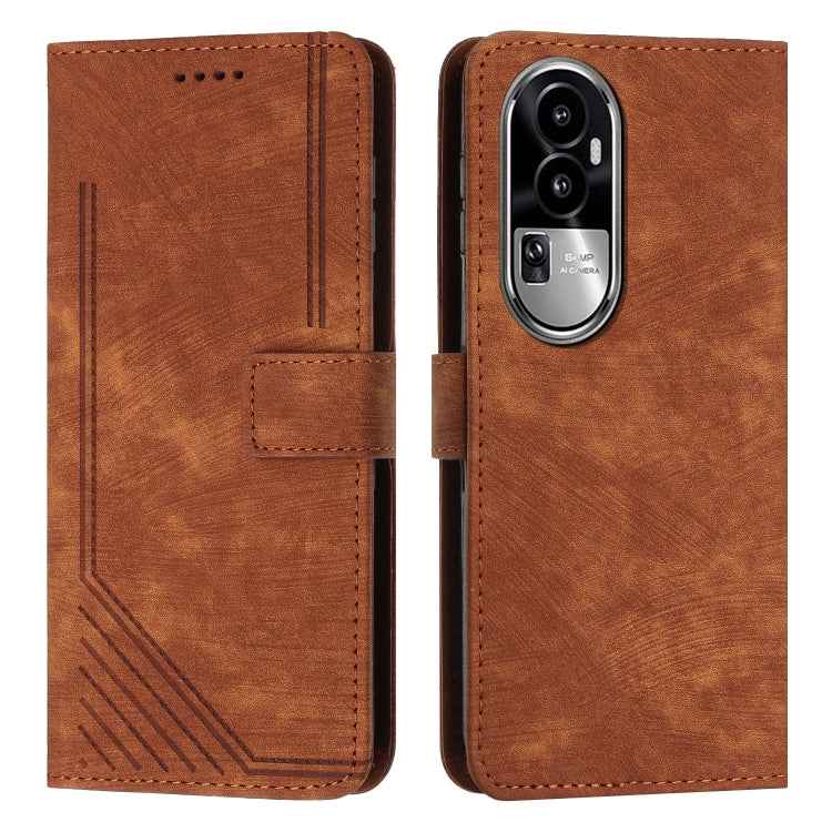 Skin Feel Stripe Pattern Leather Phone Case with Lanyard, For OPPO Reno10 Pro+, For OPPO A1 5G/A98/F23 5G, For OPPO A1 Pro/Reno8 T 5G Global, For OPPO A79 5G, For OPPO A59