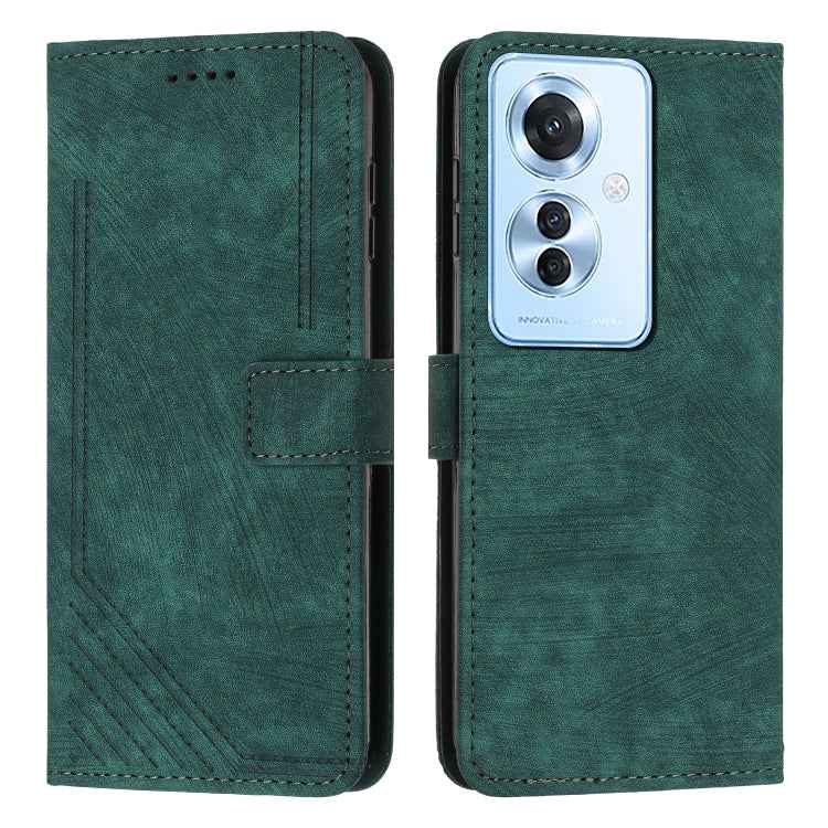 Skin Feel Stripe Pattern Leather Phone Case with Lanyard, For OPPO A6x 5G / A6 5G, For OPPO A60 4G, For OPPO A3 Pro, For OPPO Reno11 F, For OPPO A38, For OPPO A58 4G, For OPPO Reno10 5G/Reno10 Pro 5G Global, For OPPO A78 4G