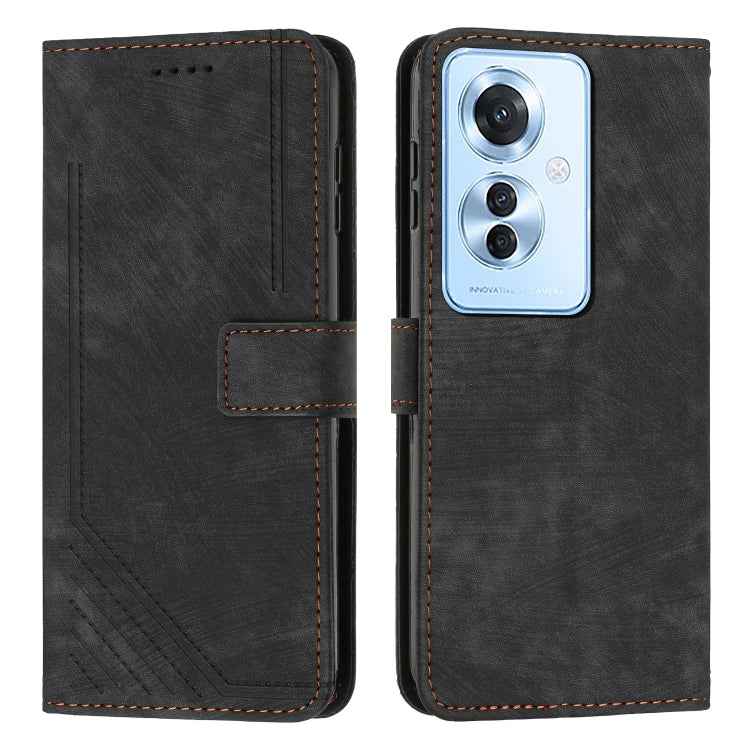 Skin Feel Stripe Pattern Leather Phone Case with Lanyard, For OPPO A6x 5G / A6 5G, For OPPO A60 4G, For OPPO A3 Pro, For OPPO Reno11 F, For OPPO A38, For OPPO A58 4G, For OPPO Reno10 5G/Reno10 Pro 5G Global, For OPPO A78 4G