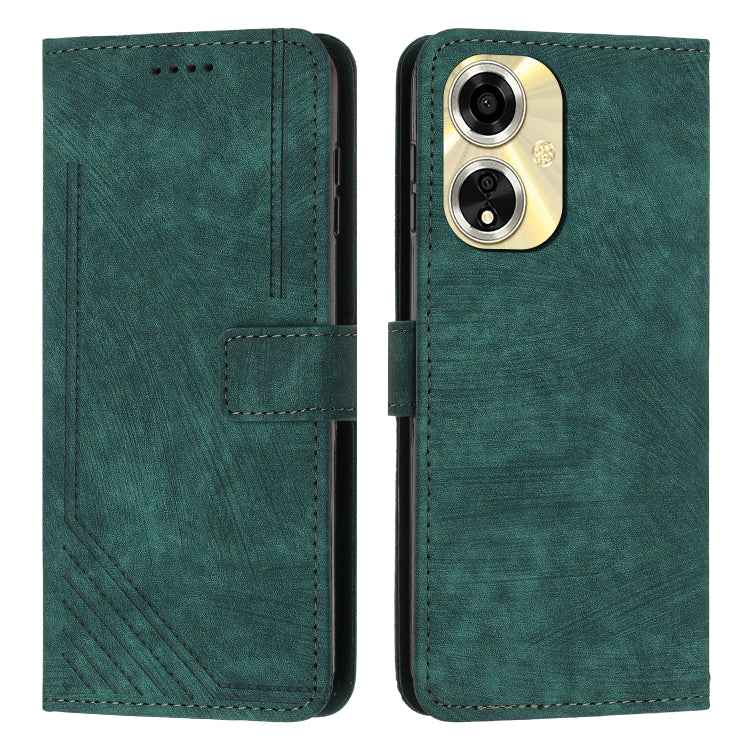 Skin Feel Stripe Pattern Leather Phone Case with Lanyard, For OPPO Reno10 Pro+, For OPPO A1 5G/A98/F23 5G, For OPPO A1 Pro/Reno8 T 5G Global, For OPPO A79 5G, For OPPO A59