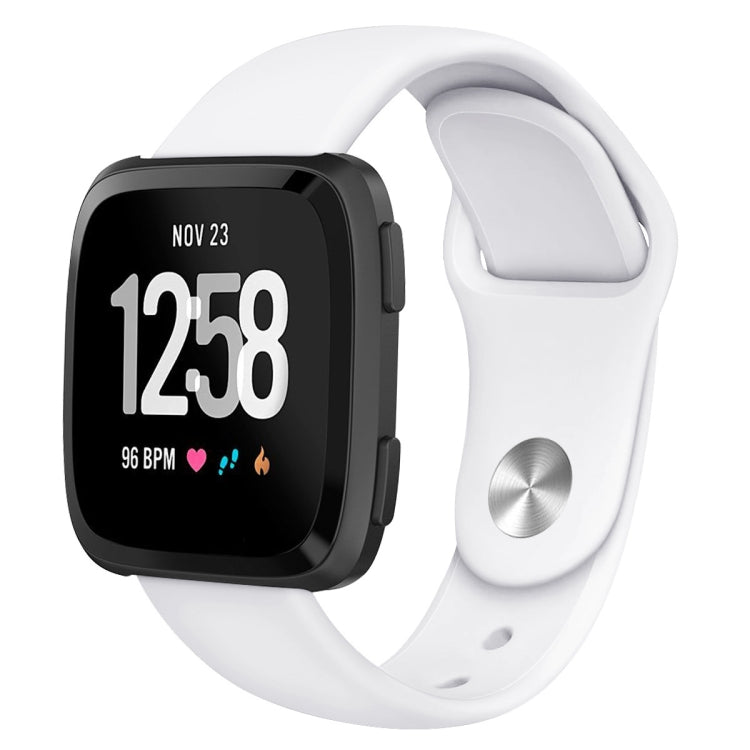 For Fitbit Versa 2 / Fitbit Versa / Fitbit Versa Lite Solid Color Silicone Replacement Strap Watchband, Size:L
