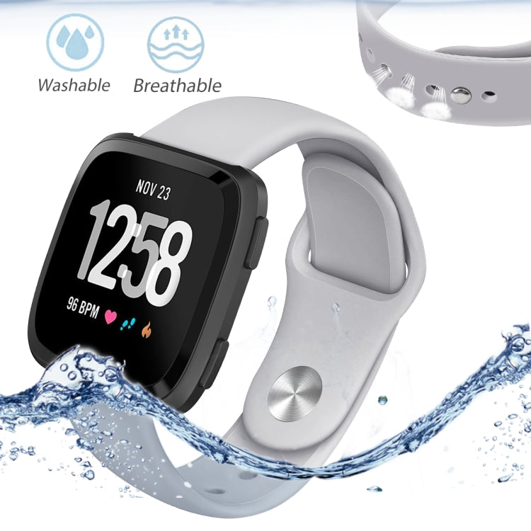 For Fitbit Versa 2 / Fitbit Versa / Fitbit Versa Lite Solid Color Silicone Replacement Strap Watchband, Size:L