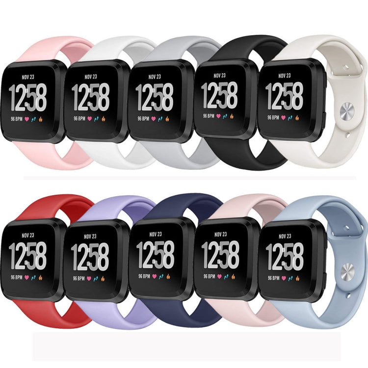 For Fitbit Versa 2 / Fitbit Versa / Fitbit Versa Lite Solid Color Silicone Replacement Strap Watchband, Size:L