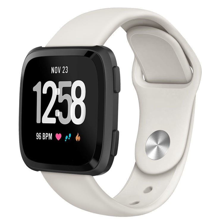 For Fitbit Versa 2 / Fitbit Versa / Fitbit Versa Lite Solid Color Silicone Replacement Strap Watchband, Size:L