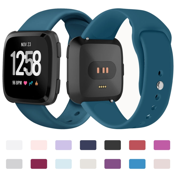 For Fitbit Versa 2 / Fitbit Versa / Fitbit Versa Lite Solid Color Silicone Replacement Strap Watchband, Size:L