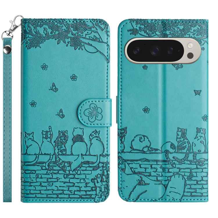 Cat Embossing Pattern Leather Phone Case with Lanyard, For Google Pixel 10a, For Google Pixel 9a, For Google Pixel 9 Pro XL, For Google Pixel 9 / 9 Pro, For Google Pixel 8a, For Google Pixel 8 Pro, For Google Pixel 8, For Google Pixel 7a               ...