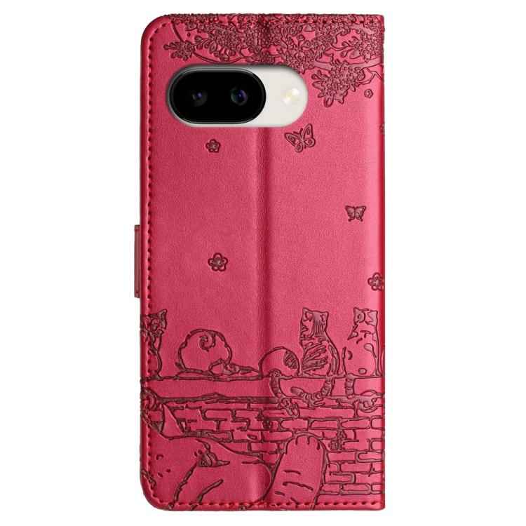 Cat Embossing Pattern Leather Phone Case with Lanyard, For Google Pixel 10a, For Google Pixel 9a, For Google Pixel 9 Pro XL, For Google Pixel 9 / 9 Pro, For Google Pixel 8a, For Google Pixel 8 Pro, For Google Pixel 8, For Google Pixel 7a               ...