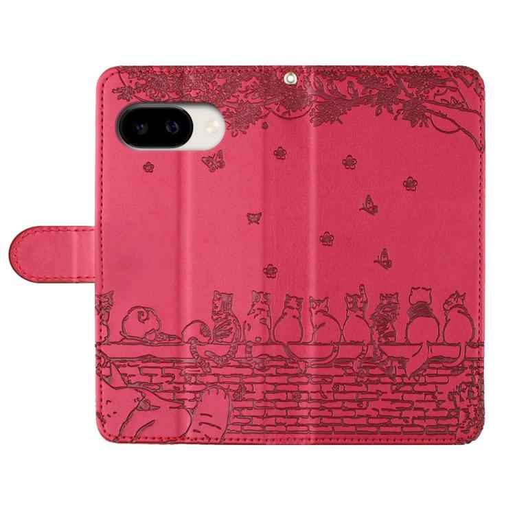 Cat Embossing Pattern Leather Phone Case with Lanyard, For Google Pixel 10a, For Google Pixel 9a, For Google Pixel 9 Pro XL, For Google Pixel 9 / 9 Pro, For Google Pixel 8a, For Google Pixel 8 Pro, For Google Pixel 8, For Google Pixel 7a               ...