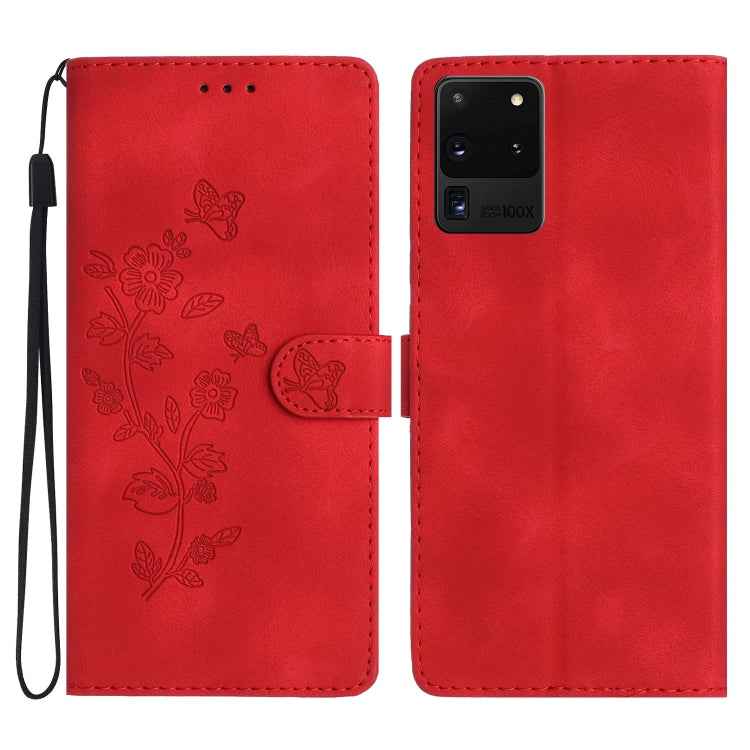 Flower Butterfly Embossing Pattern Leather Phone Case, For Samsung Galaxy A12, For Samsung Galaxy A42 5G, For Samsung Galaxy Note20 Ultra, For Samsung Galaxy Note20, For Samsung Galaxy A21s, For Samsung Galaxy S20 Ultra, For Samsung Galaxy S20         ...