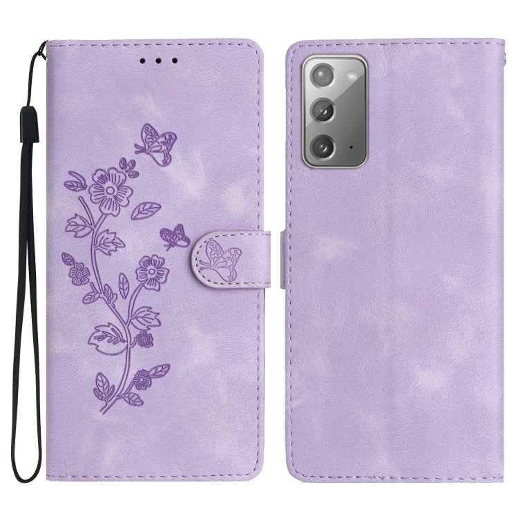Flower Butterfly Embossing Pattern Leather Phone Case, For Samsung Galaxy A12, For Samsung Galaxy A42 5G, For Samsung Galaxy Note20 Ultra, For Samsung Galaxy Note20, For Samsung Galaxy A21s, For Samsung Galaxy S20 Ultra, For Samsung Galaxy S20         ...