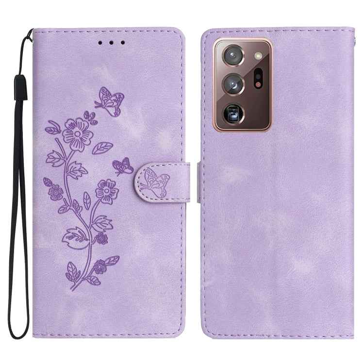 Flower Butterfly Embossing Pattern Leather Phone Case, For Samsung Galaxy A12, For Samsung Galaxy A42 5G, For Samsung Galaxy Note20 Ultra, For Samsung Galaxy Note20, For Samsung Galaxy A21s, For Samsung Galaxy S20 Ultra, For Samsung Galaxy S20         ...