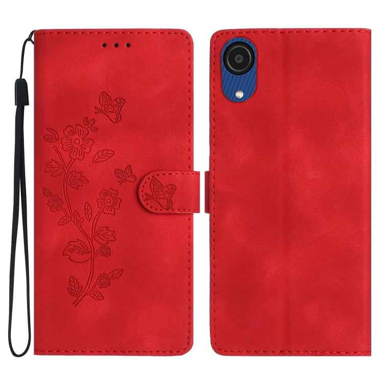 Flower Butterfly Embossing Pattern Leather Phone Case, For Samsung Galaxy S24 Ultra 5G, For Samsung Galaxy A25 5G, For Samsung Galaxy A23 5G, For Samsung Galaxy A15, For Samsung Galaxy A35 5G, For Samsung Galaxy A05, For Samsung Galaxy A04 Core        ...