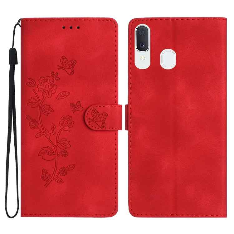 Flower Butterfly Embossing Pattern Leather Phone Case, For Samsung Galaxy A10 / M10, For Samsung Galaxy A20 / A30, For Samsung Galaxy A50, For Samsung Galaxy S10e, For Samsung Galaxy S10+, For Samsung Galaxy S10
