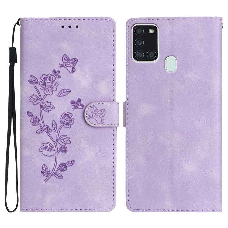 Flower Butterfly Embossing Pattern Leather Phone Case, For Samsung Galaxy A12, For Samsung Galaxy A42 5G, For Samsung Galaxy Note20 Ultra, For Samsung Galaxy Note20, For Samsung Galaxy A21s, For Samsung Galaxy S20 Ultra, For Samsung Galaxy S20         ...