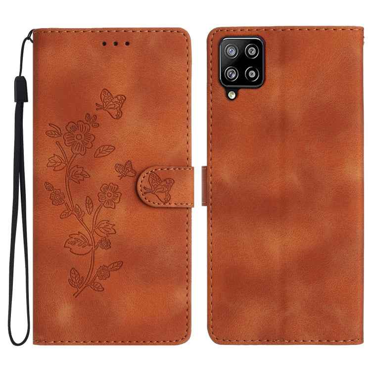Flower Butterfly Embossing Pattern Leather Phone Case, For Samsung Galaxy S22 5G, For Samsung Galaxy A13 5G, For Samsung Galaxy M32, For Samsung Galaxy A41, For Samsung Galaxy A22 4G, For Samsung Galaxy A22 5G, For Samsung Galaxy S21 FE 5G             ...