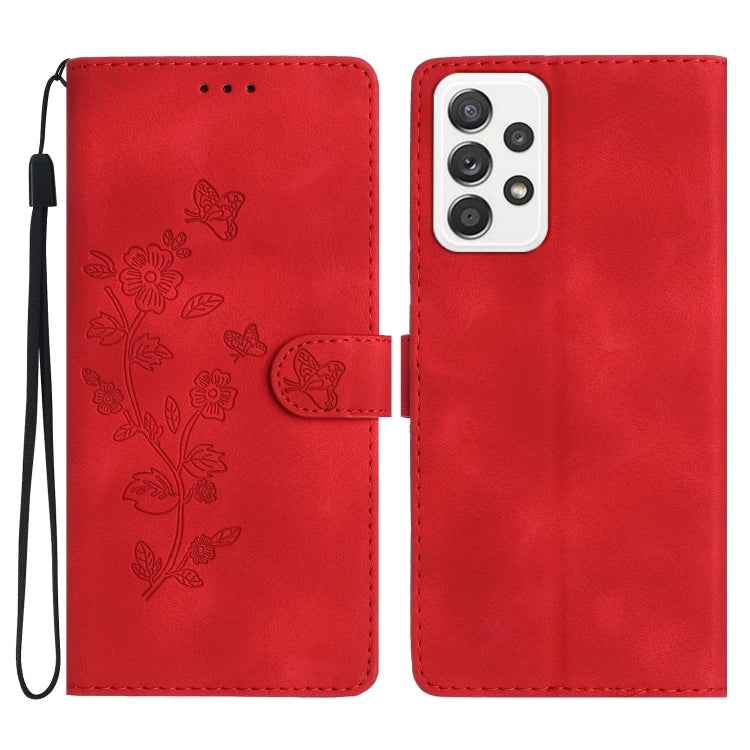 Flower Butterfly Embossing Pattern Leather Phone Case, For Samsung Galaxy S24 Ultra 5G, For Samsung Galaxy A25 5G, For Samsung Galaxy A23 5G, For Samsung Galaxy A15, For Samsung Galaxy A35 5G, For Samsung Galaxy A05, For Samsung Galaxy A04 Core        ...