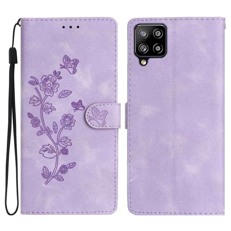 Flower Butterfly Embossing Pattern Leather Phone Case, For Samsung Galaxy A12, For Samsung Galaxy A42 5G, For Samsung Galaxy Note20 Ultra, For Samsung Galaxy Note20, For Samsung Galaxy A21s, For Samsung Galaxy S20 Ultra, For Samsung Galaxy S20         ...