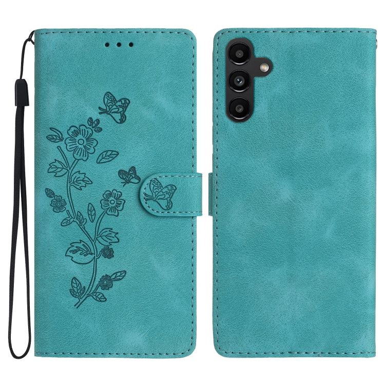 Flower Butterfly Embossing Pattern Leather Phone Case, For Samsung Galaxy A35 5G, For Samsung Galaxy A23 5G, For Samsung Galaxy S24 Ultra 5G, For Samsung Galaxy A25 5G, For Samsung Galaxy A15, For Samsung Galaxy S24+ 5G, For Samsung Galaxy S23 FE 5G   ...