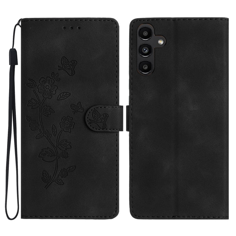 Flower Butterfly Embossing Pattern Leather Phone Case, For Samsung Galaxy A35 5G, For Samsung Galaxy A23 5G, For Samsung Galaxy S24 Ultra 5G, For Samsung Galaxy A25 5G, For Samsung Galaxy A15, For Samsung Galaxy S24+ 5G, For Samsung Galaxy S23 FE 5G   ...