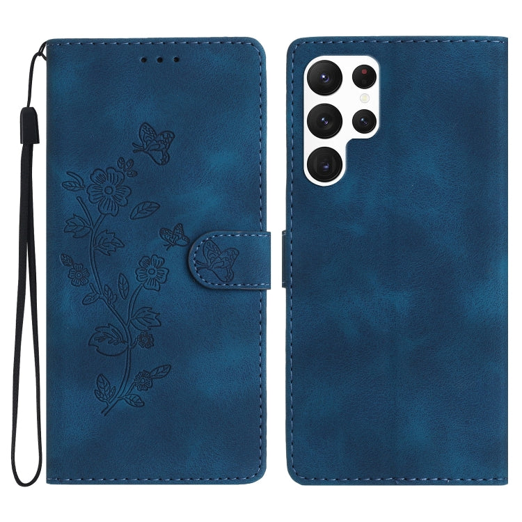 Flower Butterfly Embossing Pattern Leather Phone Case, For Samsung Galaxy A35 5G, For Samsung Galaxy A23 5G, For Samsung Galaxy S24 Ultra 5G, For Samsung Galaxy A25 5G, For Samsung Galaxy A15, For Samsung Galaxy S24+ 5G, For Samsung Galaxy S23 FE 5G   ...