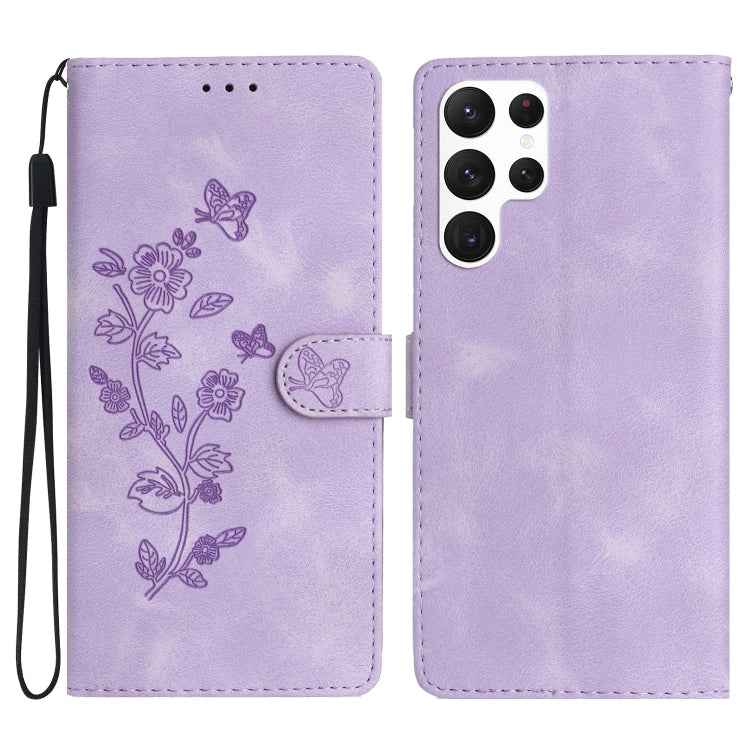 Flower Butterfly Embossing Pattern Leather Phone Case, For Samsung Galaxy S24 Ultra 5G, For Samsung Galaxy A25 5G, For Samsung Galaxy A23 5G, For Samsung Galaxy A15, For Samsung Galaxy A35 5G, For Samsung Galaxy A05, For Samsung Galaxy A04 Core        ...