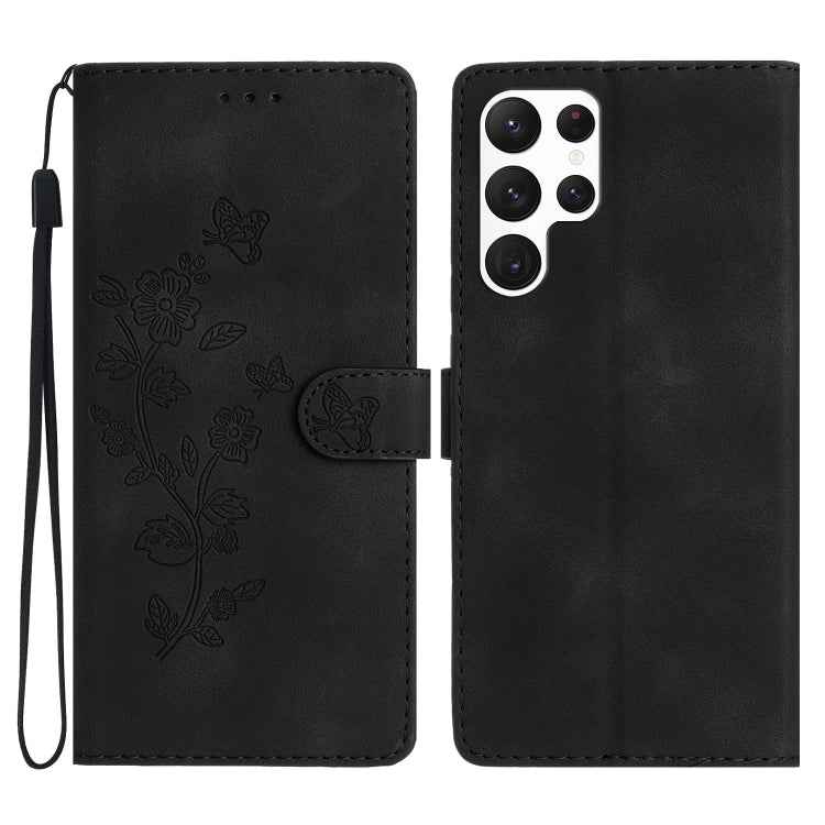 Flower Butterfly Embossing Pattern Leather Phone Case, For Samsung Galaxy S24 Ultra 5G, For Samsung Galaxy A25 5G, For Samsung Galaxy A23 5G, For Samsung Galaxy A15, For Samsung Galaxy A35 5G, For Samsung Galaxy A05, For Samsung Galaxy A04 Core        ...