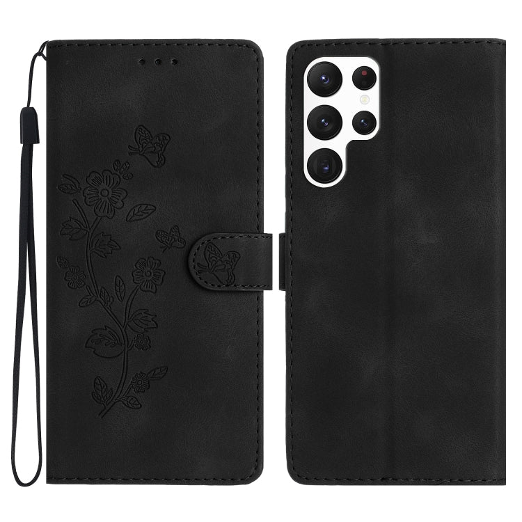 Flower Butterfly Embossing Pattern Leather Phone Case, For Samsung Galaxy A35 5G, For Samsung Galaxy A23 5G, For Samsung Galaxy S24 Ultra 5G, For Samsung Galaxy A25 5G, For Samsung Galaxy A15, For Samsung Galaxy S24+ 5G, For Samsung Galaxy S23 FE 5G   ...