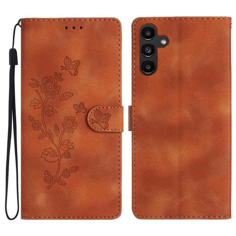 Flower Butterfly Embossing Pattern Leather Phone Case, For Samsung Galaxy S24 Ultra 5G, For Samsung Galaxy A25 5G, For Samsung Galaxy A23 5G, For Samsung Galaxy A15, For Samsung Galaxy A35 5G, For Samsung Galaxy A05, For Samsung Galaxy A04 Core        ...