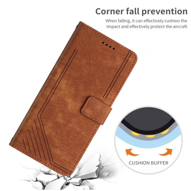 Skin Feel Stripe Pattern Leather Phone Case with Lanyard, For Realme 12, For Realme 12+, For Realme 12 Pro+, For Realme 11 4G Global, For Realme 11 5G Global/11x, For Realme C53/Narzo N53, For Realme 11, For Realme 11 Pro/11 Pro+