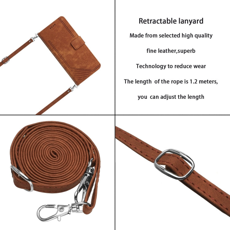 Skin Feel Stripe Pattern Leather Phone Case with Lanyard, For Realme 12, For Realme 12+, For Realme 12 Pro+, For Realme 11 4G Global, For Realme 11 5G Global/11x, For Realme C53/Narzo N53, For Realme 11, For Realme 11 Pro/11 Pro+
