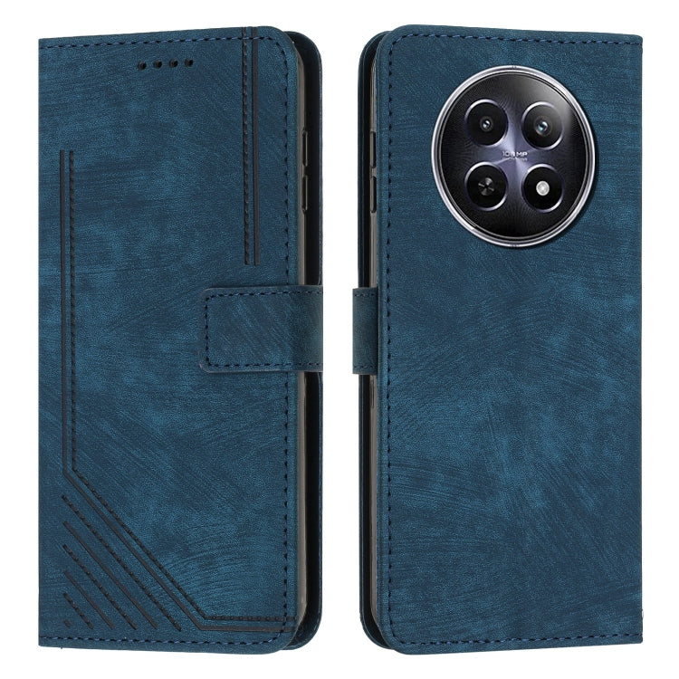 Skin Feel Stripe Pattern Leather Phone Case with Lanyard, For Realme 12, For Realme 12+, For Realme 12 Pro+, For Realme 11 4G Global, For Realme 11 5G Global/11x, For Realme C53/Narzo N53, For Realme 11, For Realme 11 Pro/11 Pro+
