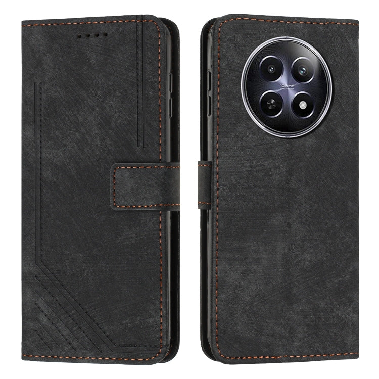 Skin Feel Stripe Pattern Leather Phone Case with Lanyard, For Realme 12, For Realme 12+, For Realme 12 Pro+, For Realme 11 4G Global, For Realme 11 5G Global/11x, For Realme C53/Narzo N53, For Realme 11, For Realme 11 Pro/11 Pro+