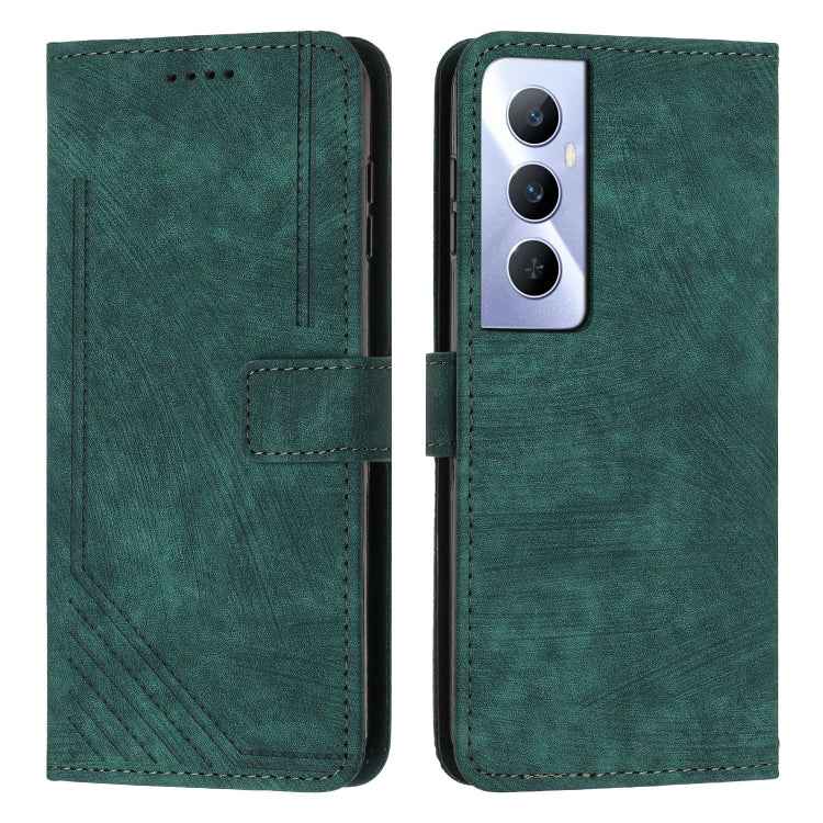 Skin Feel Stripe Pattern Leather Phone Case with Lanyard, For Realme 11 Pro/11 Pro+, For Realme C65 4G, For Realme 9i 5G/V20 5G/V30t/V30, For Realme C55
