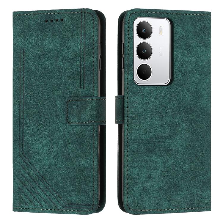Skin Feel Stripe Pattern Leather Phone Case with Lanyard, For Realme 15T 5G, For Realme Narzo 80 Lite 4G, For Realme 15 / 15 Pro, For Realme C71 4G, For Realme 14 / P3 5G / 14T 5G, For Realme 14 Pro+, For Realme 14 Pro, For Realme C75 / V60 Pro