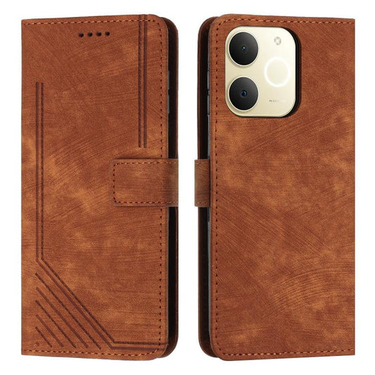 Skin Feel Stripe Pattern Leather Phone Case with Lanyard, For Realme Narzo 80 Lite 4G, For Realme 15 / 15 Pro, For Realme C71 4G, For Realme 14 / P3 5G / 14T 5G, For Realme 14 Pro+, For Realme 14 Pro, For Realme C75 / V60 Pro, For Realme C63