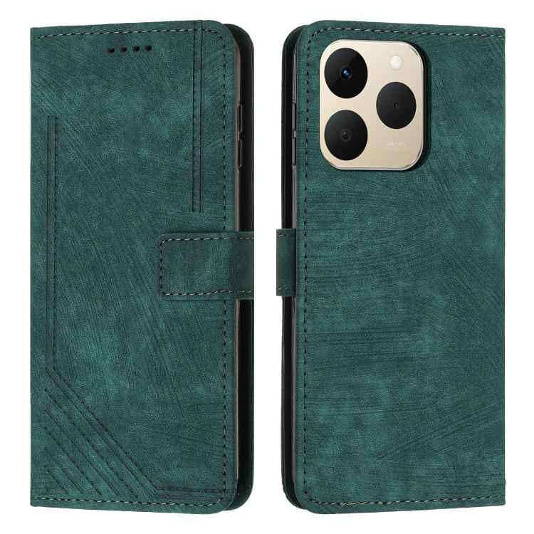 Skin Feel Stripe Pattern Leather Phone Case with Lanyard, For Realme 15T 5G, For Realme Narzo 80 Lite 4G, For Realme 15 / 15 Pro, For Realme C71 4G, For Realme 14 / P3 5G / 14T 5G, For Realme 14 Pro+, For Realme 14 Pro, For Realme C75 / V60 Pro